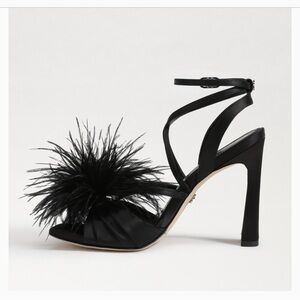 Leon Black Satin Heel 7.5 NIB